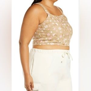 BP Womens brown floral crop top
